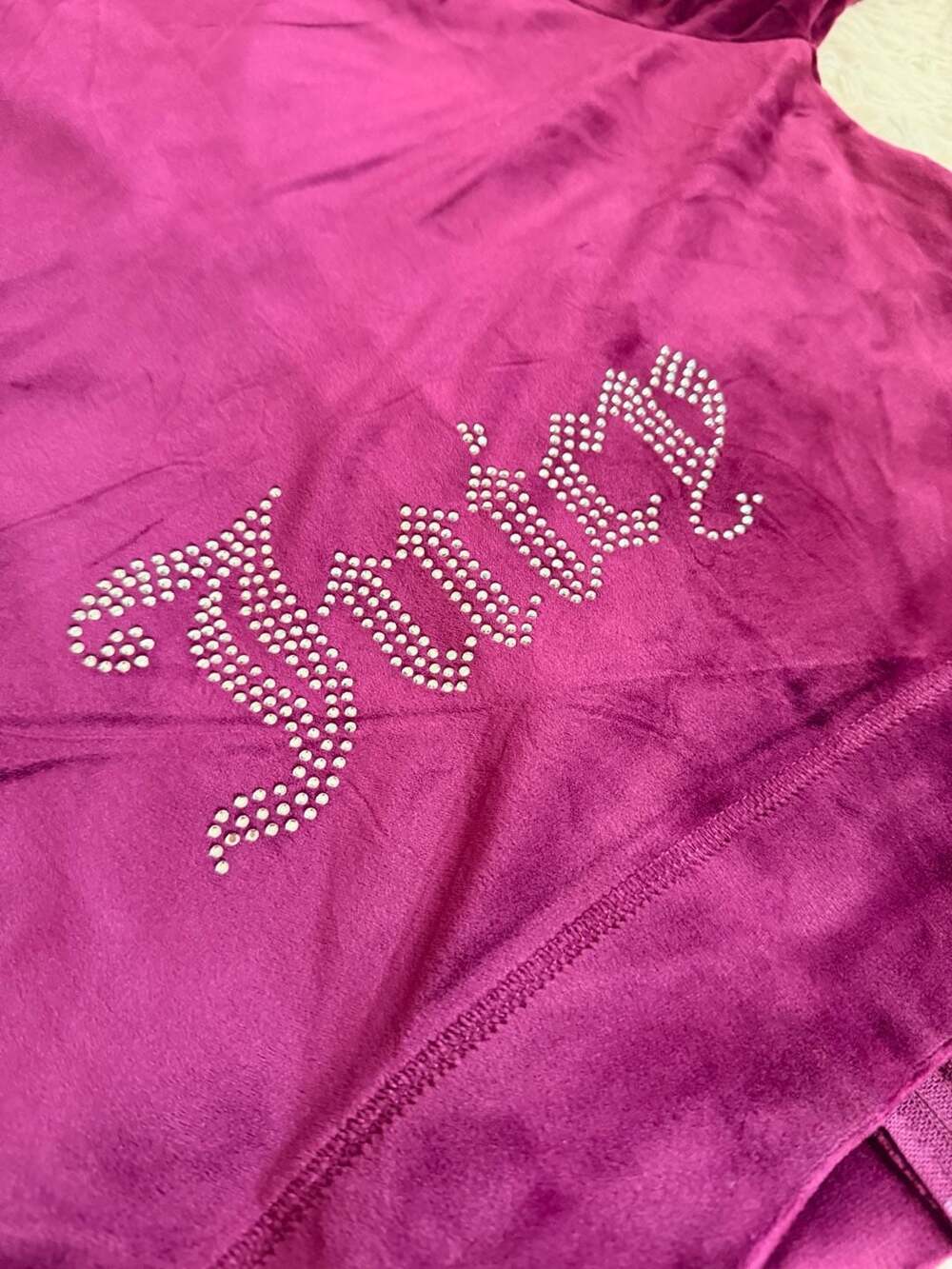 XL Juicy Couture Dark Purple OG Big Bling Velour Tracksuit Set Size XL - Picture 7 of 8